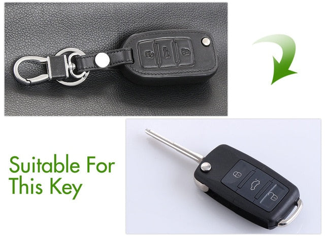 Leather Car Key Cover VW