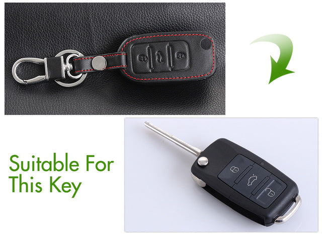 Leather Car Key Cover VW
