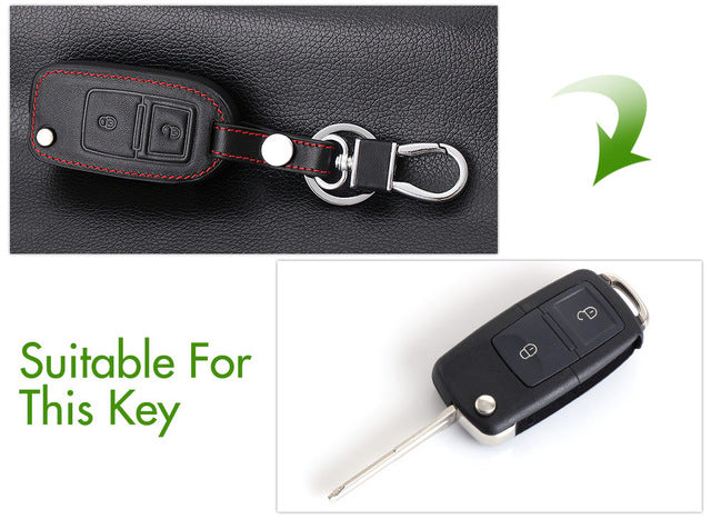 Leather Car Key Cover VW