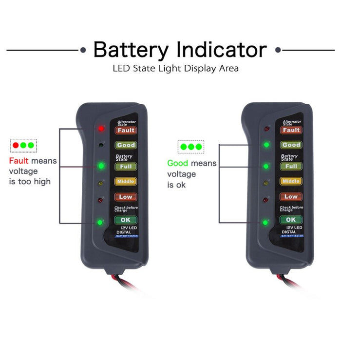 12V Car Motorcycle LED Digital Battery Load Alternator Tester