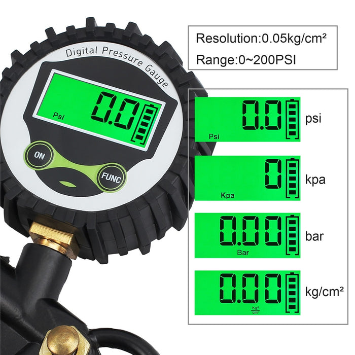 Air Pressure Inflator Gauge LCD Display